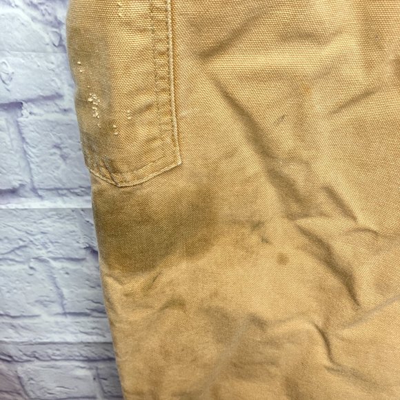 Carhartt R02 BRN Bib Overalls Men's 36 X 30 Duck‎ Double Knee Quilted Union Made - Picture 7 of 10